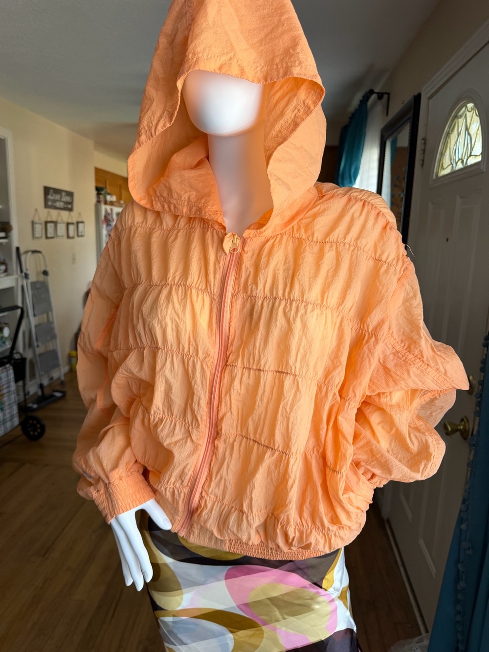 Free people, Lightweight Peach Hooded Puff Jacket - Women's